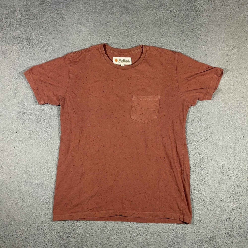 Mollusk Surf Shop Pocket T Shirt Orange Short Sleeve Mens Size Medium #3666